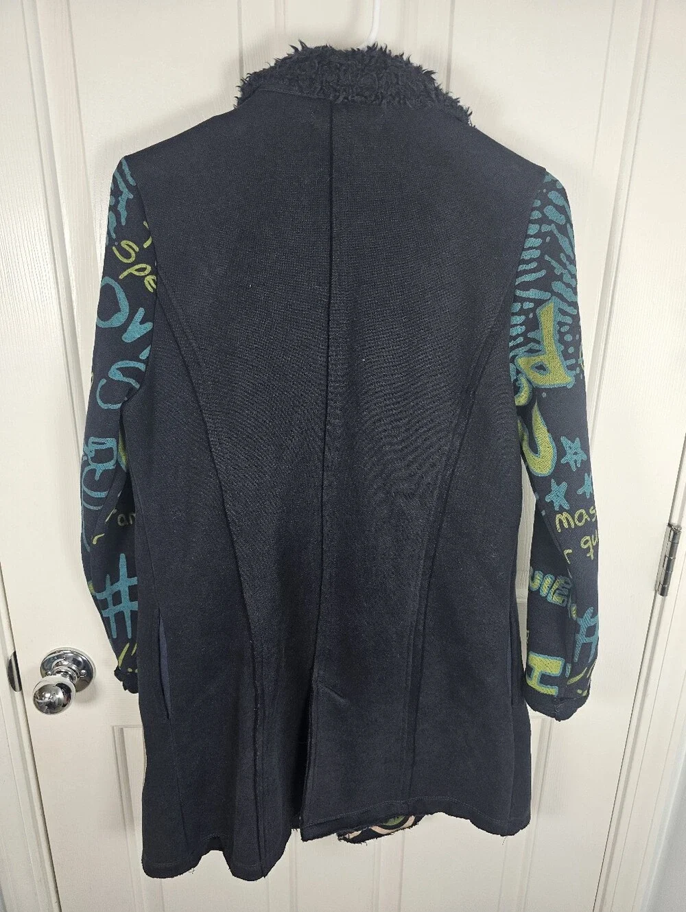 Adore Womens Coat Geometrical Wear Art Embrodered Statement Piece Size S